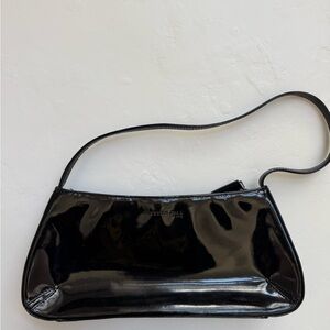 Kenneth Cole Elegant Black Patent Leather Shoulder Bag